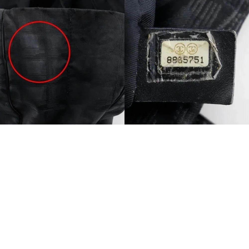 CHANEL Tote MM Tote Bag A15991 New travel line black Nylon canvas Women - Picture 12 of 13